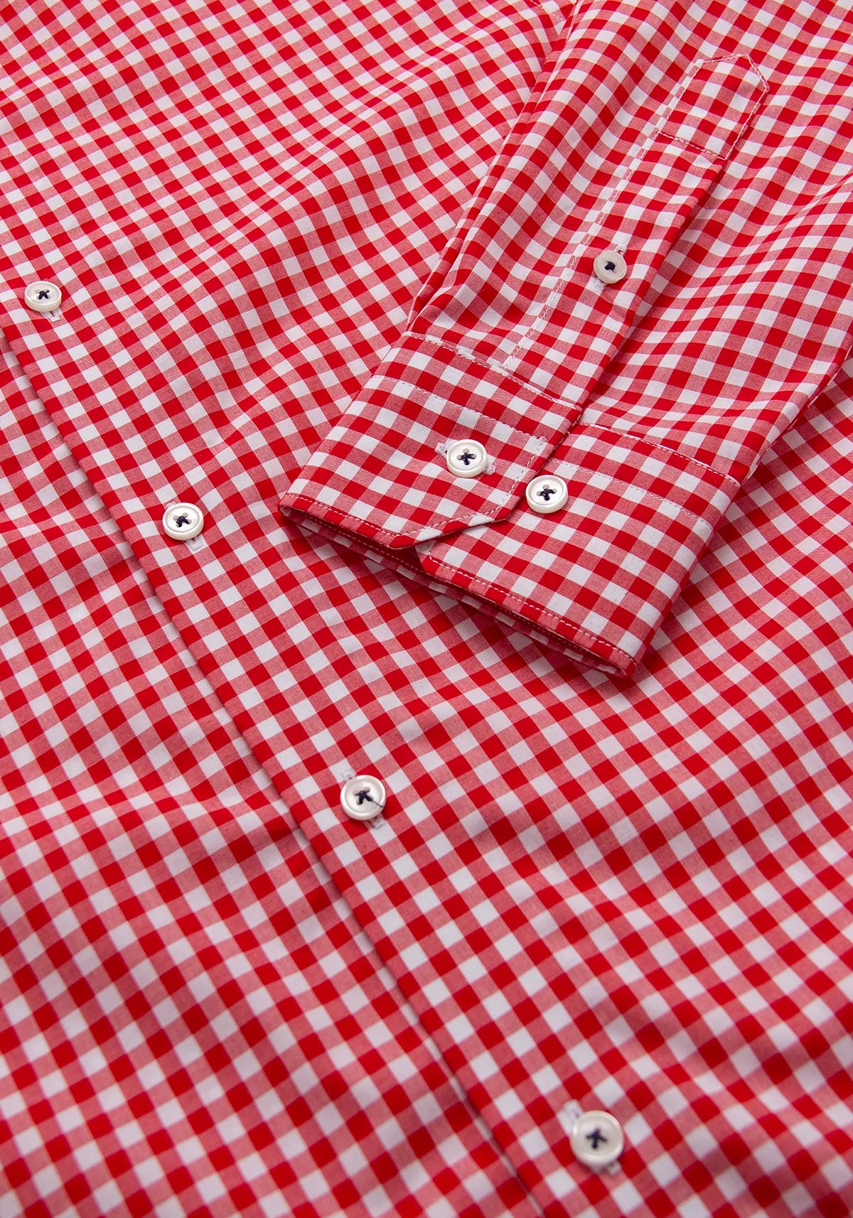 Camisa Popelín Cuadro Vichy Algodón Rojo